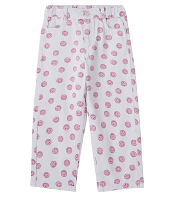 Smiley printed cotton straight jeans | The New Society