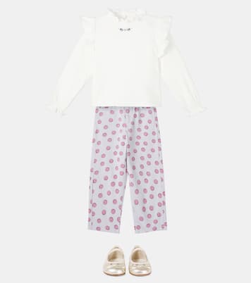 Smiley printed cotton straight jeans | The New Society