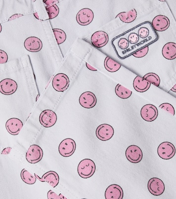 Smiley printed cotton straight jeans | The New Society