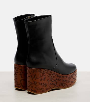 Maxime leather wedge ankle boots | Chloé