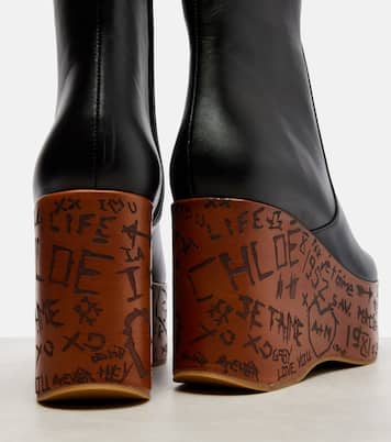 Maxime leather wedge ankle boots | Chloé