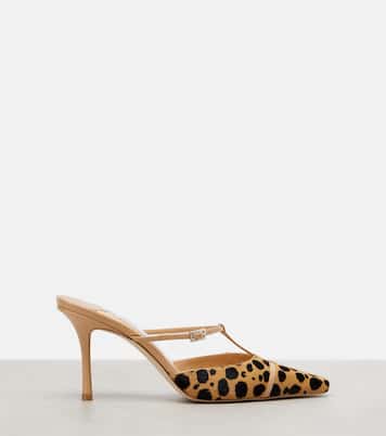x Conner Ives Gloria 85 calf hair mules | Jimmy Choo