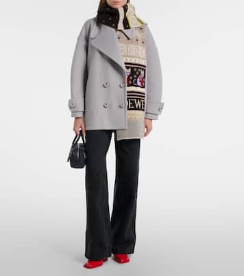 x Louis Wain Fair Isle wool-blend scarf | Loewe