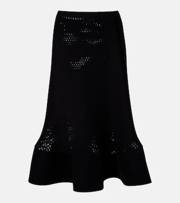 Open-knit wool-blend midi skirt | Alaïa