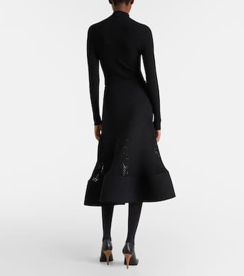 Open-knit wool-blend midi skirt | Alaïa