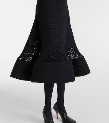 Open-knit wool-blend midi skirt | Alaïa