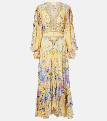 Embellished floral silk crêpe maxi dress | Camilla