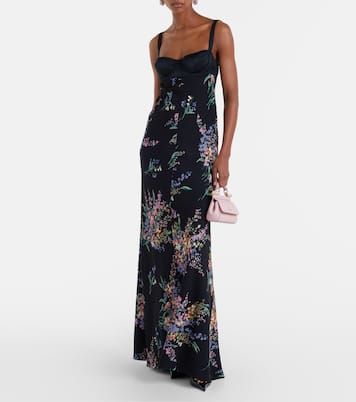 Floral silk-blend charmeuse maxi dress | Dolce&Gabbana