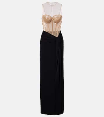 Sequined paneled bustier gown | David Koma