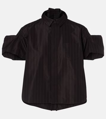 Pinstripe cotton-blend top | Sacai