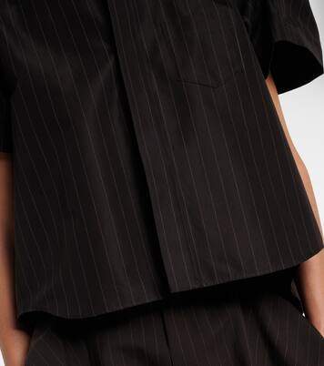 Pinstripe cotton-blend top | Sacai