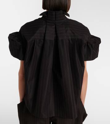 Pinstripe cotton-blend top | Sacai