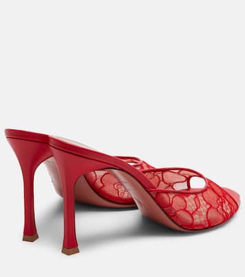 Mules Alexa in pizzo con pelle | Amina Muaddi