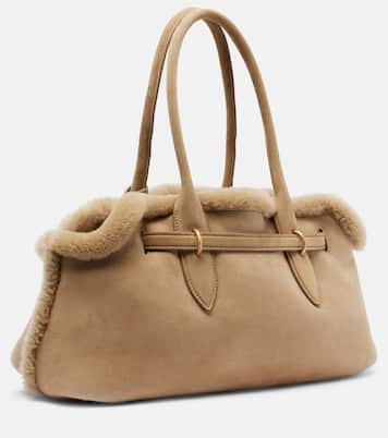 Tote Bag Adventure aus Veloursleder mit Shearling | Miu Miu