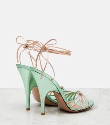 Metallic leather slingback sandals | Gianvito Rossi
