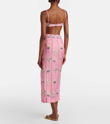 Tierra floral linen beach cover-up | Agua by Agua Bendita
