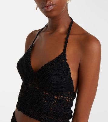 Filigree crochet halterneck cotton top | Anna Kosturova