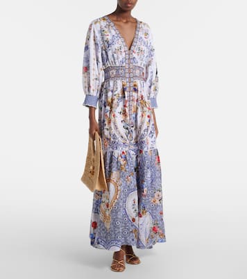 Printed linen maxi dress | Camilla