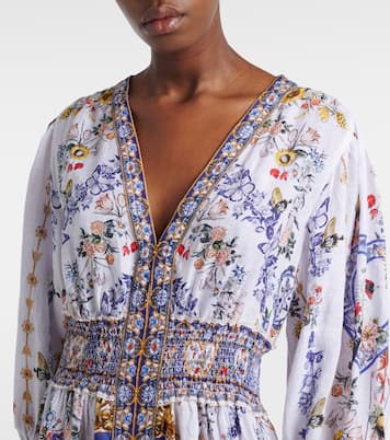 Printed linen maxi dress | Camilla