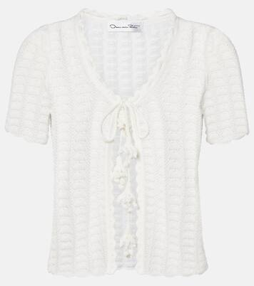 Pointelle cotton and silk cardigan  | Oscar de la Renta
