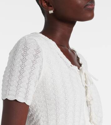 Pointelle cotton and silk cardigan  | Oscar de la Renta
