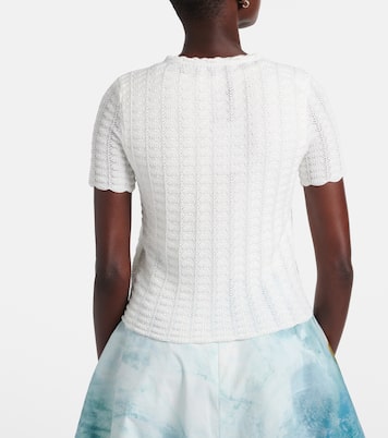 Pointelle cotton and silk cardigan  | Oscar de la Renta