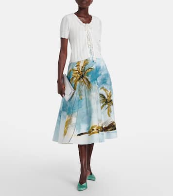 Pointelle cotton and silk cardigan  | Oscar de la Renta