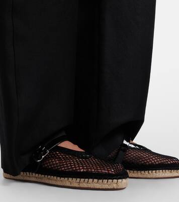 Fishnet leather-trimmed espadrilles | Alaïa