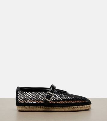 Fishnet leather-trimmed espadrilles | Alaïa