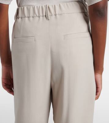 Monili wool-blend wide-leg pants | Brunello Cucinelli
