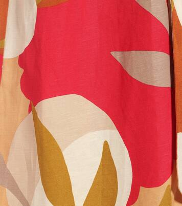 Robe Sangria asymétrique en lin mélangé | Rebecca Vallance