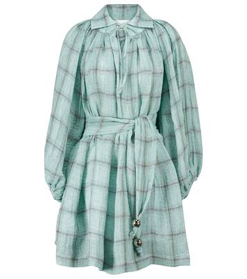 Robe Poet en lin mélangé à carreaux | Lisa Marie Fernandez