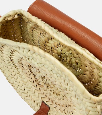 Marcie leather-trimmed raffia shoulder bag | Chloé