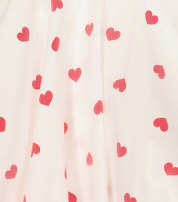 Heart printed ruffled cotton dress | Monnalisa