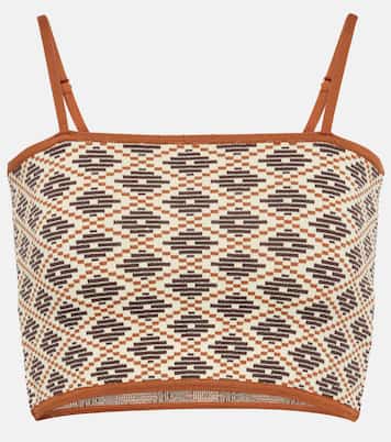 Cropped-Top Eichi aus Jacquard | Dodo Bar Or