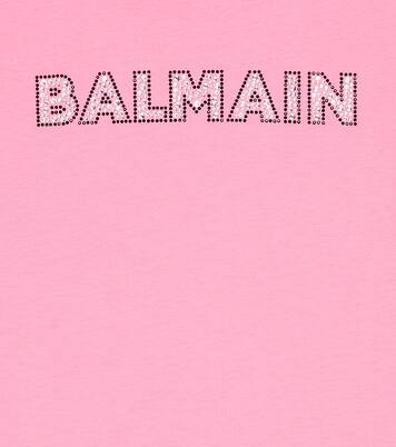 Logo cotton jersey dress | Balmain Kids