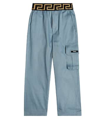 Greca cotton gabardine pants | Versace Kids