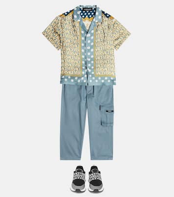 Greca cotton gabardine pants | Versace Kids