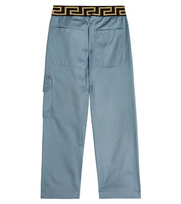 Greca cotton gabardine pants | Versace Kids
