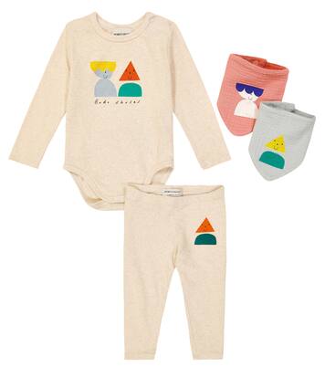 Baby Funny Friends cotton-blend bodysuit, leggings, and scarves set | Bobo Choses