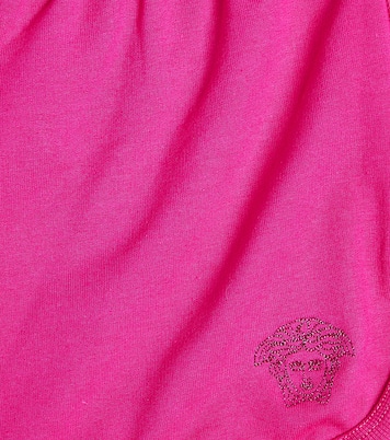 Greca cotton-blend jersey shorts | Versace Kids