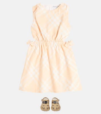 Burberry Check cutout cotton dress | Burberry Kids