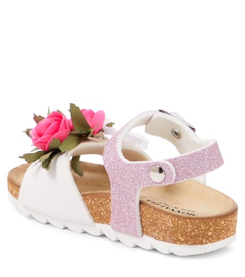 Floral-appliqué sandals | Monnalisa