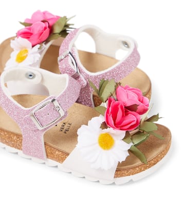 Floral-appliqué sandals | Monnalisa