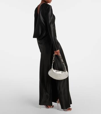 Le 54 spiked metallic leather shoulder bag | Christian Louboutin