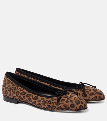 Veralli leopard-print suede ballet flats | Manolo Blahnik