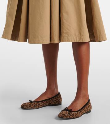 Veralli leopard-print suede ballet flats | Manolo Blahnik