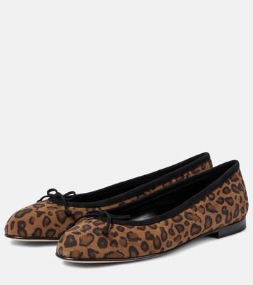 Veralli leopard-print suede ballet flats | Manolo Blahnik