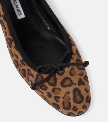 Veralli leopard-print suede ballet flats | Manolo Blahnik
