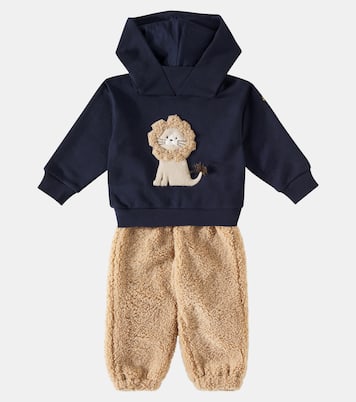 Baby cotton hoodie and faux fur pants set | Il Gufo